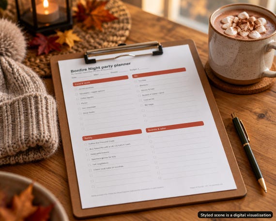 Bonfire Night Printable Party Planner UK