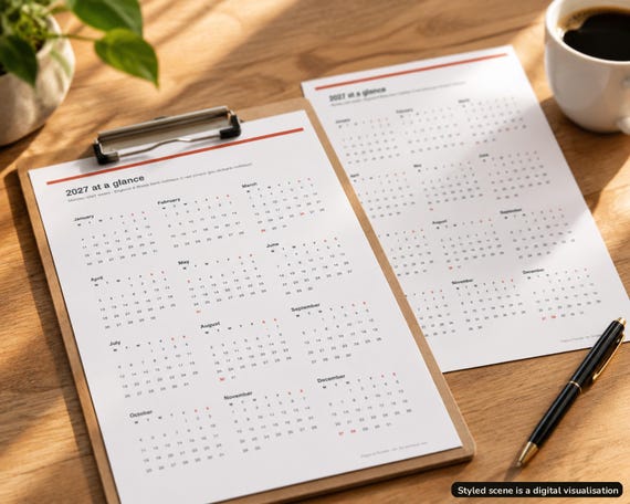 2027 Planner Printable UK