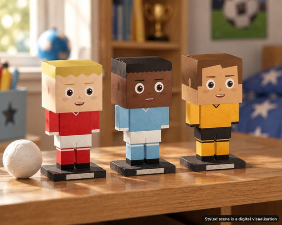 Custom Footballer Paper Figure