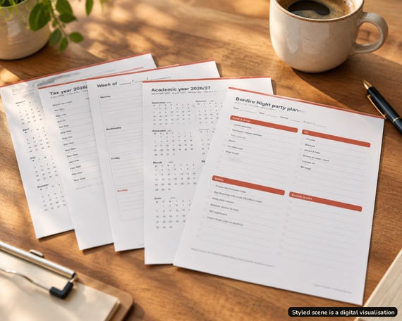 Planner Bundle Printable UK 2027