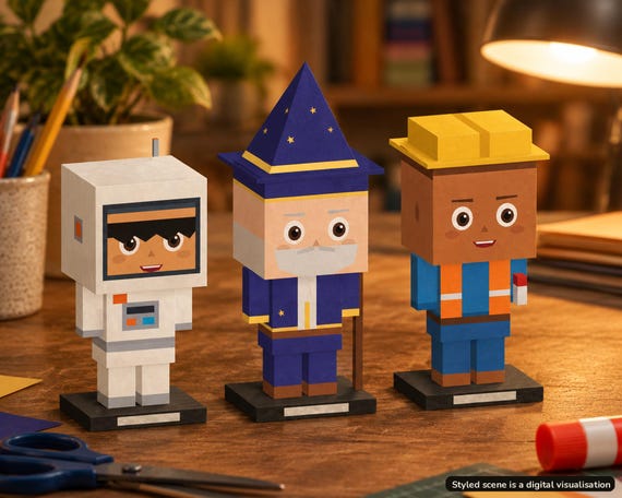 Big Head Paper Figures Series 1