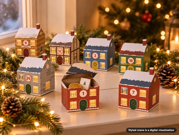 Christmas Village Advent Calendar Printable
