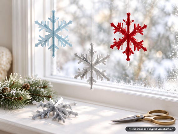 3D Paper Snowflake Template