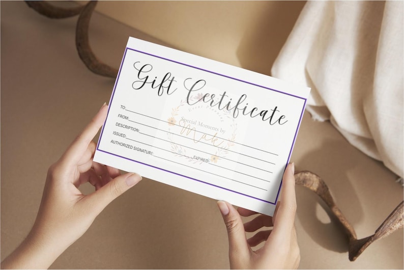 Printable Gift Certificate Template, Editable Gift Voucher, Instant ...