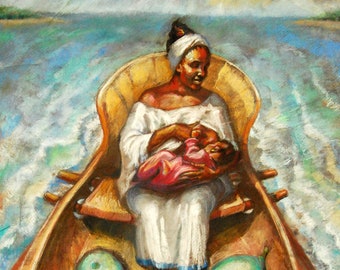 On Yemoja's Waters - 17" x 22"