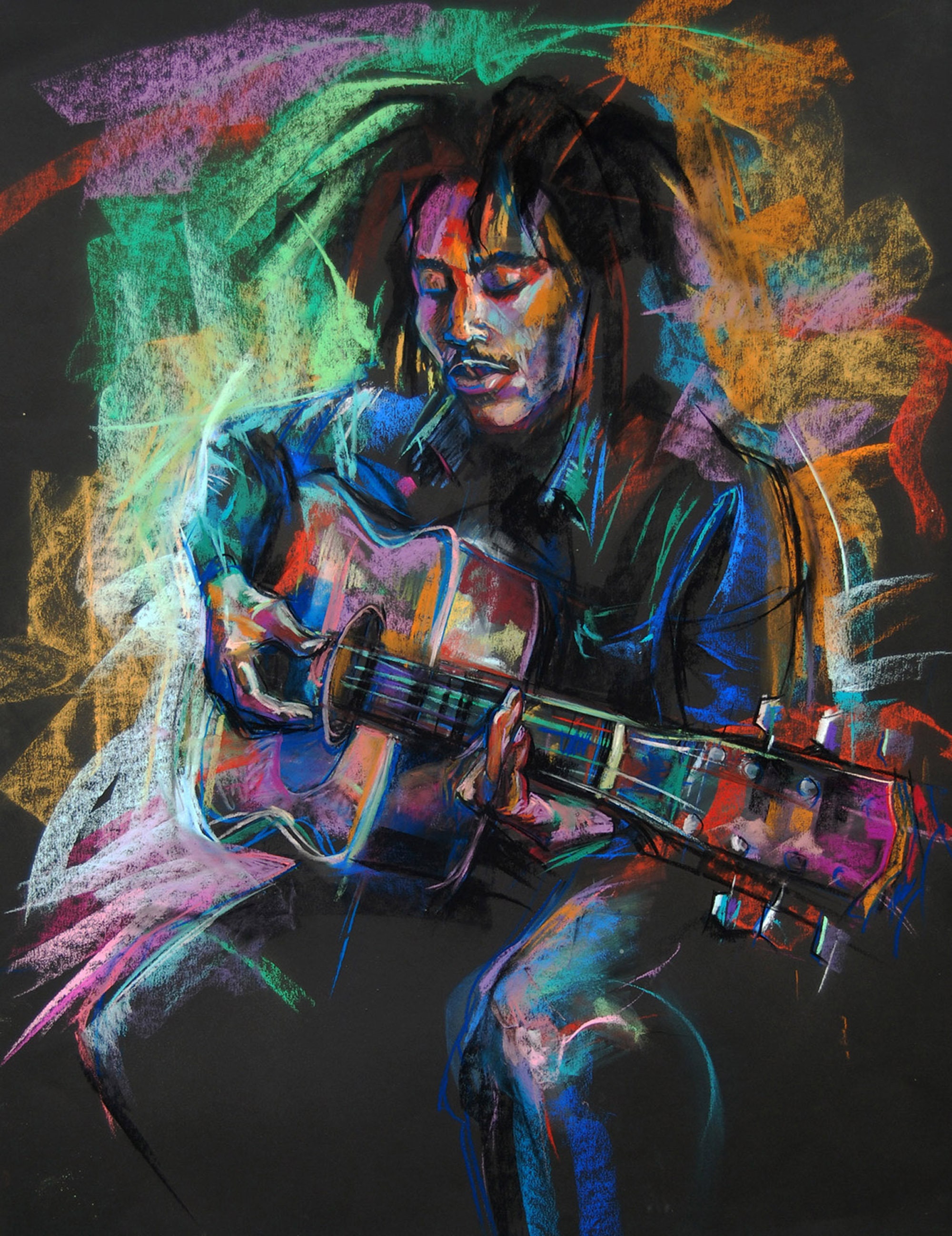 90'sヴィンテージ ブラックライトポスター BOB MARLEY COLORS Vintage Bob Marley Colors Blacklight Velvet Poster 1991 #832