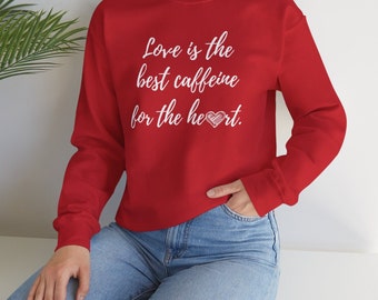 Valentines Day Sweatshirt Unisex Heavy Blend™ Crewneck Sweatshirt, Red Hearts, Valentine Gift, Women Valentine Sweatshirt