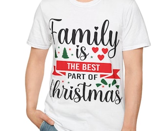 T-shirt souple unisexe de Noël, chemise des fêtes, vêtements d'hiver de Noël, t-shirt de Noël festif, tenue de fête de Noël