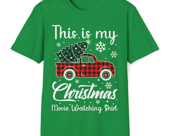 T-shirt souple unisexe de Noël, chemise de vacances, vêtements de Noël d'hiver, t-shirt de Noël festif, chemise de film de Noël