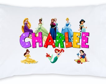 Disney Princess Children's Personalized 20x30 Standard Pillowcase-Princess Pillowcase, Children Pillowcase, Personalized Disney Pillowcase