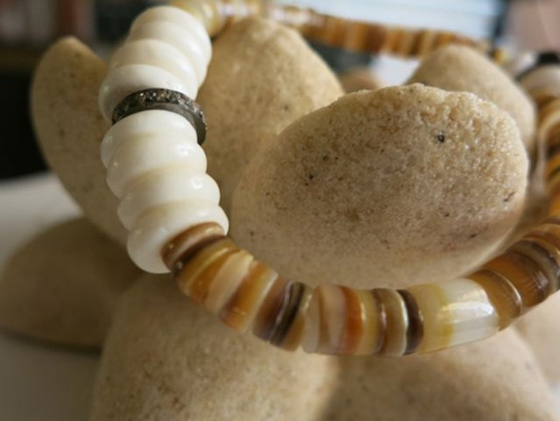 Heishi and bone bracelet with diamonds stacking beachy bracelet hippie chic stretch bracelet with pave diamonds and heishi beads boho