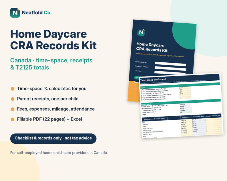 Neat Fold Co. cover image: Home Daycare CRA Records Kit