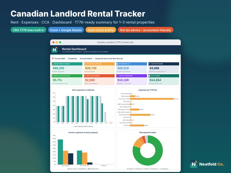 Neat Fold Co. cover image: Canadian Landlord Rental Tracker