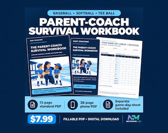 Parent-Coach Survival Workbook, Fillable Game-Day Planner (Digital Download)