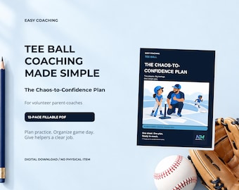 Tee Ball Coach Practice Plan, Fillable PDF Lineup, Roster & Rotation Sheets, Printable