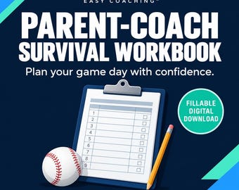 Parent-Coach Survival Workbook, Fillable Game-Day Planner (Digital Download)