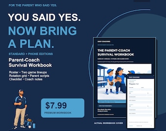 Parent-Coach Survival Workbook, Fillable Game-Day Planner (Digital Download)