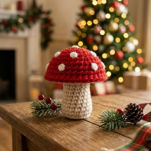 Crochet Mini Mashroom Pattern, Home Decor PDF, Easy Keychain, Digital Download.