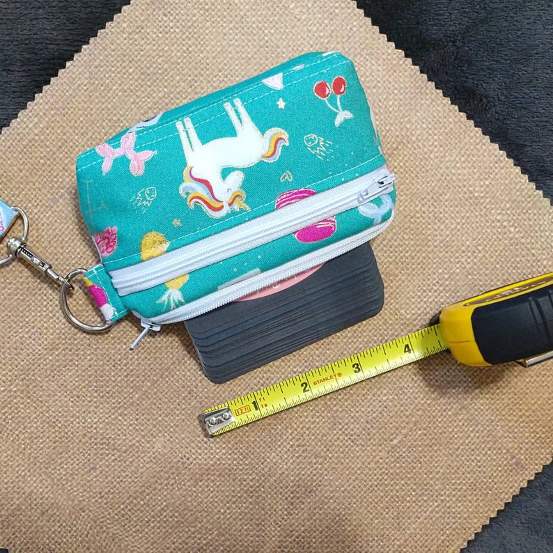 Unicorn Wallet Keychain Wristlet Fabric with Zipper