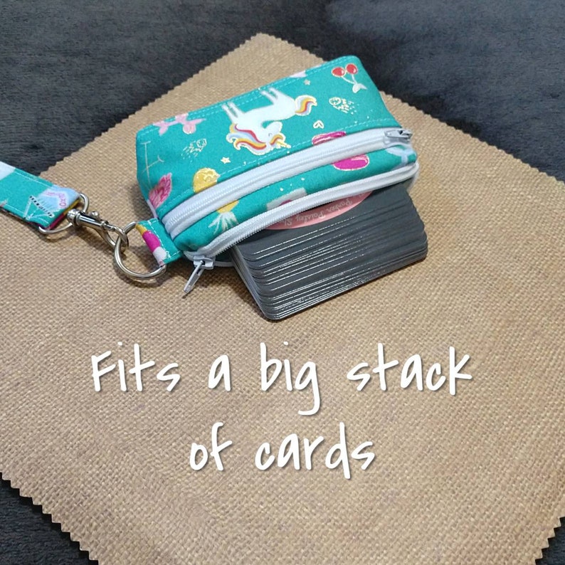Unicorn Wallet Keychain Wristlet Fabric with Zipper