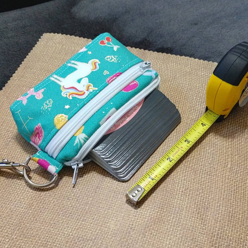 Unicorn Wallet Keychain Wristlet Fabric with Zipper