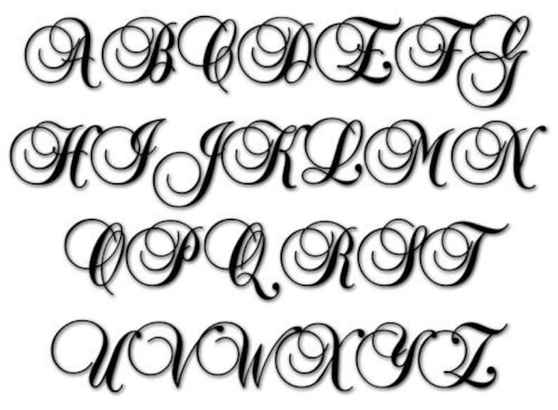 Wooden Monogram Initials Large Script Letters Wall Hanging ...