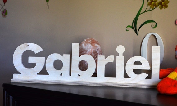 Kids Name Sign, Personalized Family Name Sign, Wood Monogram Letters, with Stand, Free Standing, Stand Alone, Custom Carved, Custom name