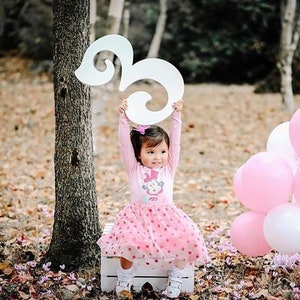 PAINTED Happy Birthday wood number 3- Toddler Birthday Photography prop 12&quot; Birthday Sign, Gift, decor, Wood Numbers for Children