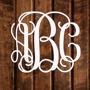 Vine Script Monogram Wooden Monogram Wall Hanging Nursery Monogram Wedding Monogram Monogram Door Hanger image 4