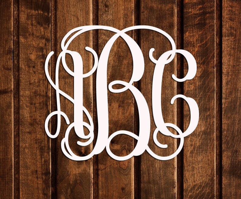 Vine Script Monogram Wooden Monogram Wall Hanging Nursery Monogram Wedding Monogram Monogram Door Hanger image 4