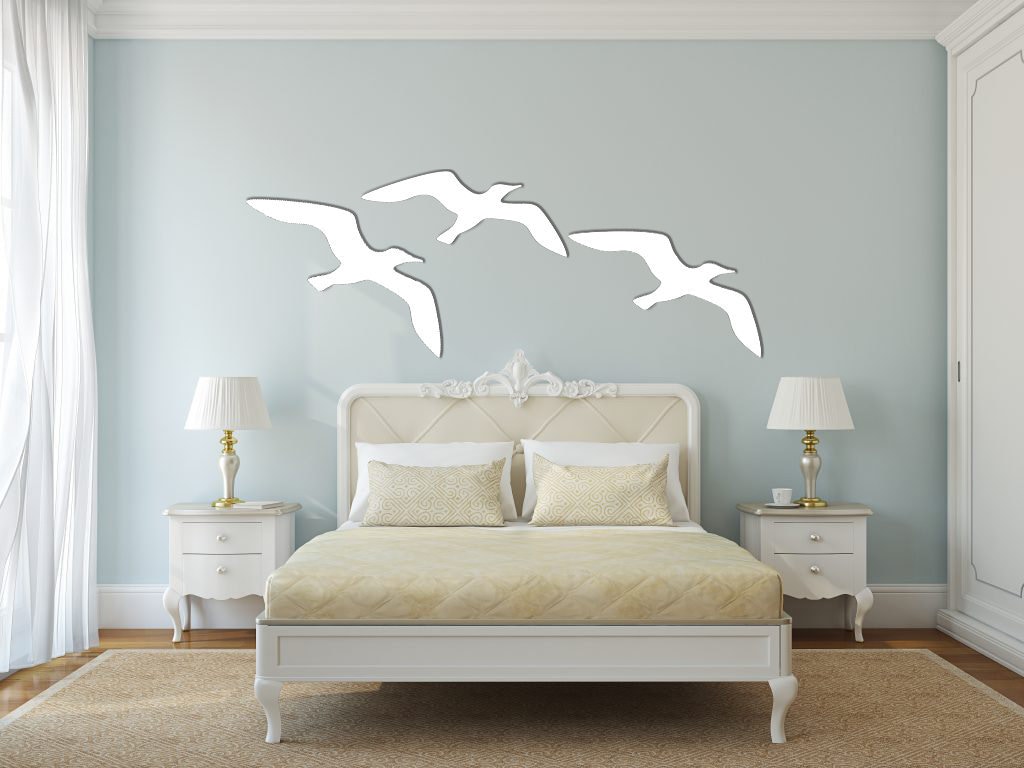 Set of 3 Wooden Seagull Wall Art – Coastal Nautical Decor for Beach House, Ocean-Inspired Home Accent, Handmade Natural Finish