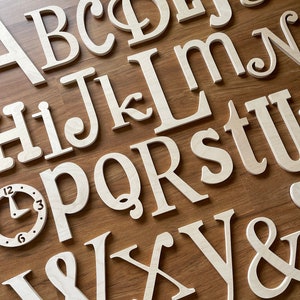 Unfinished Wooden Alphabet Set - Wooden Letter- Alphabet Wall - DIY ...