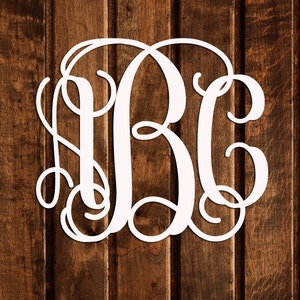 Vine Script Monogram Wooden Monogram Wall Hanging Nursery Monogram Wedding Monogram Monogram Door Hanger image 3