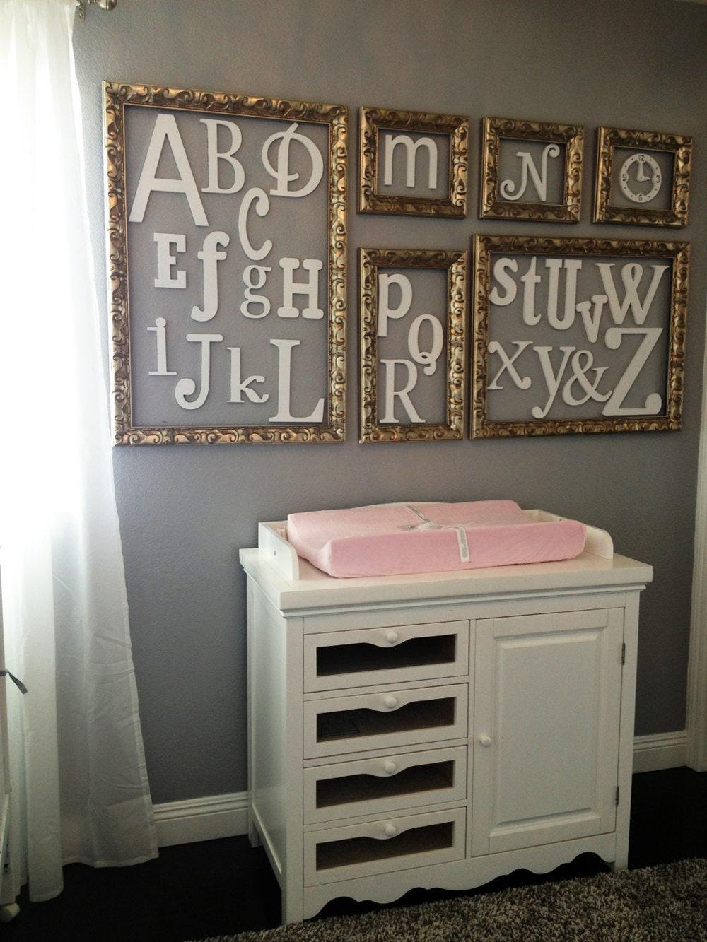 Wooden Alphabet Set Painted Wooden Letters Nursery Decor Etsy