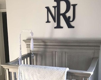 Personalized Wooden Monogram Sign Wall Hanging Letters, Modern Wall Art Monogram, Initial monogram, Painted Wood Sign, Custom Wedding Decor