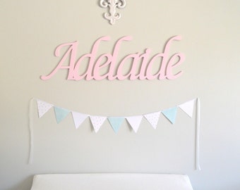 Painted Wooden Name Sign Word for Nursery Wall Hanging - Word Wall Hanging - Wooden Word - Family Name Wall Hanging