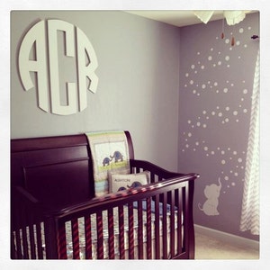 Wooden Monogram Wall Hanging -Circular Monogram - Nursery Decor - Wooden Monogram Initials - Nursery Wall Art - Wedding Guest Book Sign
