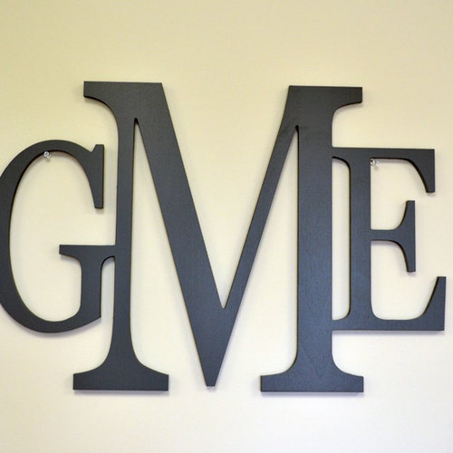 Monogram Wall Hanging Wooden Monogram Letters Circular Etsy