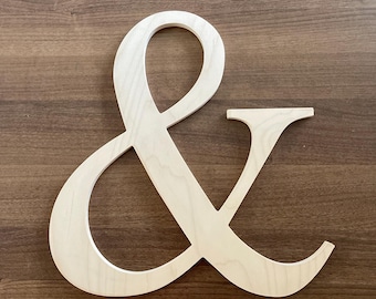 Wooden Ampersand Sign And UNPAINTED - Photography Bride and Groom - Wedding Decor Tying Knots Engagement Party Backdrop - Anniversary Decor