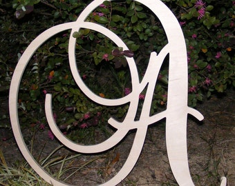 24" Large  Wooden Wall Letters - Custom Monogram Letters - Wedding Decor Initials Bride and Groom - Nursery Wall Letters - Front Door Letter