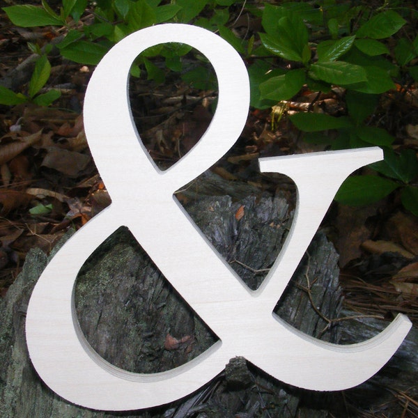 12"/14"/16" Wooden Ampersand Sign UNPAINTED Photography - Wedding Decor Tying Knots Engagement Party Photography prop- Anniversary Decor