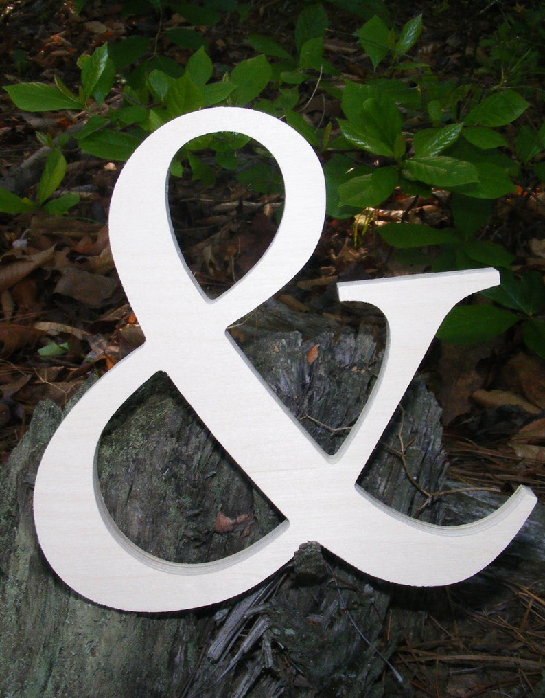 12/14/16 Wooden Ampersand Sign UNPAINTED Photography Wedding Decor Tying Knots Engagement Party Photography prop Anniversary Decor image 1