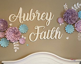 Wood Name Sign Cutout - Painted Name Wall Hanging - Baby Nursery Name Decor - Wooden Name Baby Shower Decor