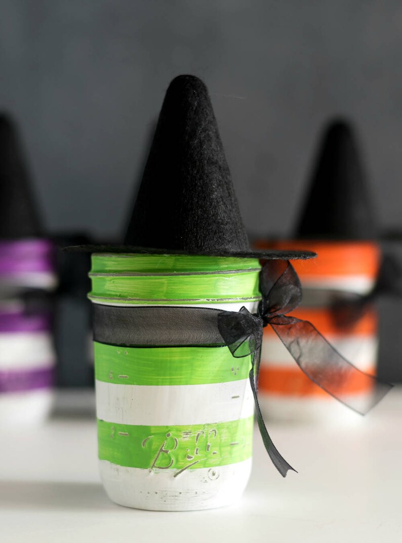 Witch Mason Jars Witch Hat Mason Jars Halloween Mason Jars Bild 4