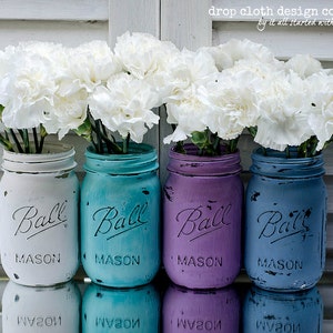 Painted & Distressed Mason Jar Spring Colors image 1