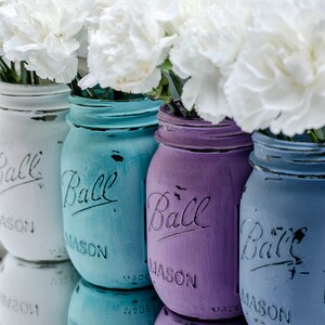 Painted & Distressed Mason Jar Spring Colors image 2