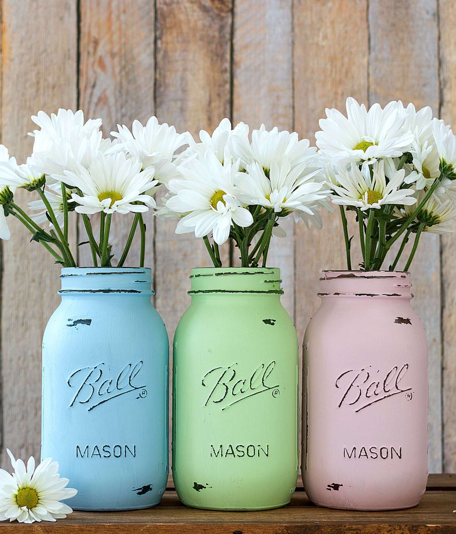 Pastel Painted Mason Jars Quart Size Blue Mint Green Etsy