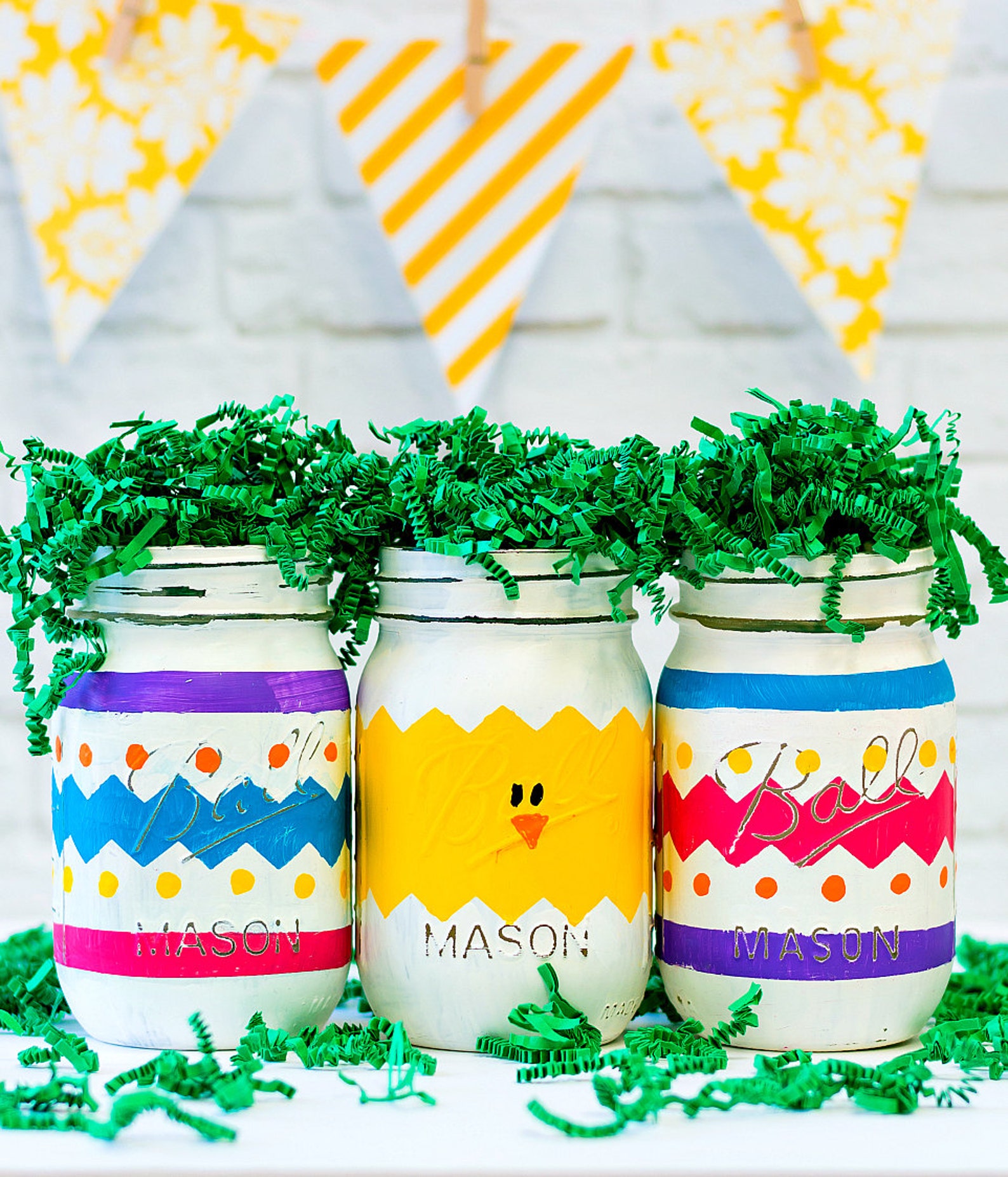 Easter Mason Jars Painted Distressed Easter Mason Jars Etsy