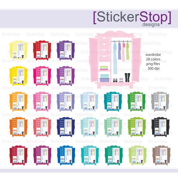 Schrank Kleiderschrank Digital Clipart Etsy