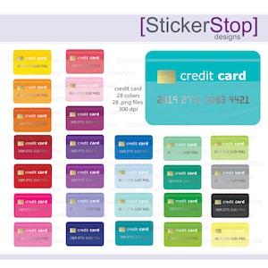 Credit Card Planner Digital Clipart - Instant download PNG files